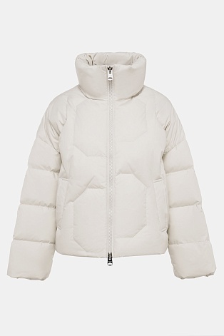 Укороченная куртка на молнии, молочная