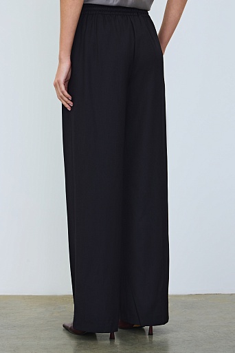Прямые брюки на кулиске, черные