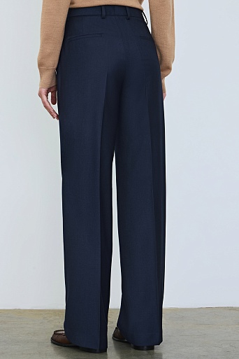 Прямые брюки со стрелками, темно-синие