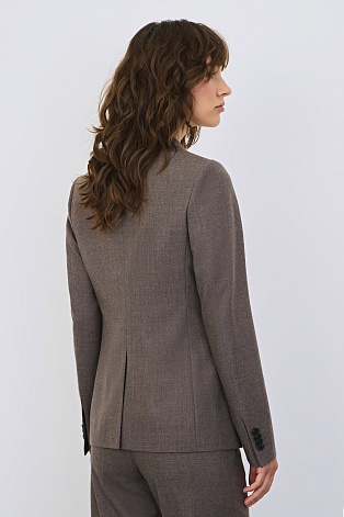 Приталенный жакет с кашемиром, серо-коричневый MIRA