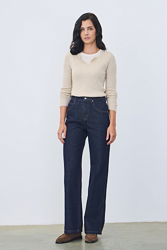 Прямые джинсы, темно-синие