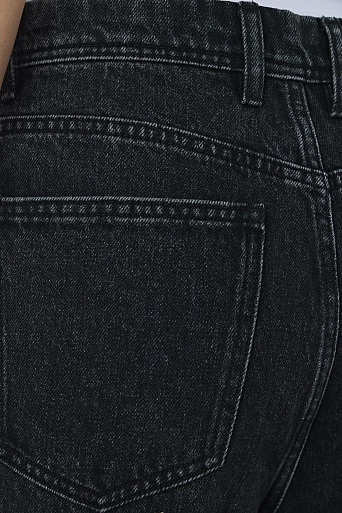 Джинсы с диагональными швами, темно-серые