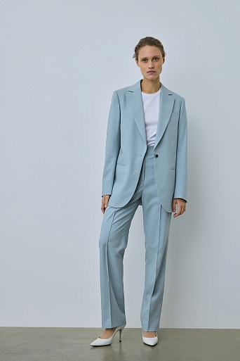 Жакет на одной пуговице, пыльный голубой MILA