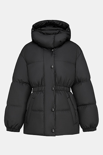 Пуховая куртка на поясе, черная
