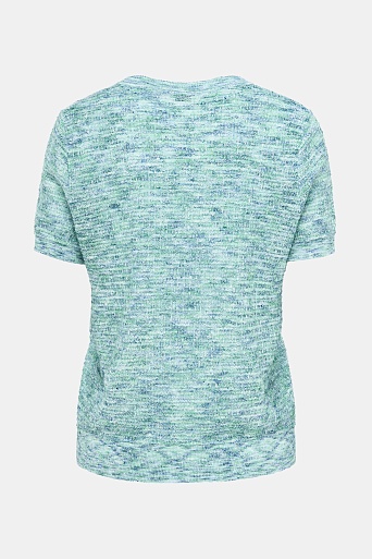 Вязаная футболка с хлопком, зелено-голубая