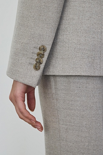 Приталенный жакет из шерсти с кашемиром, серо-бежевый