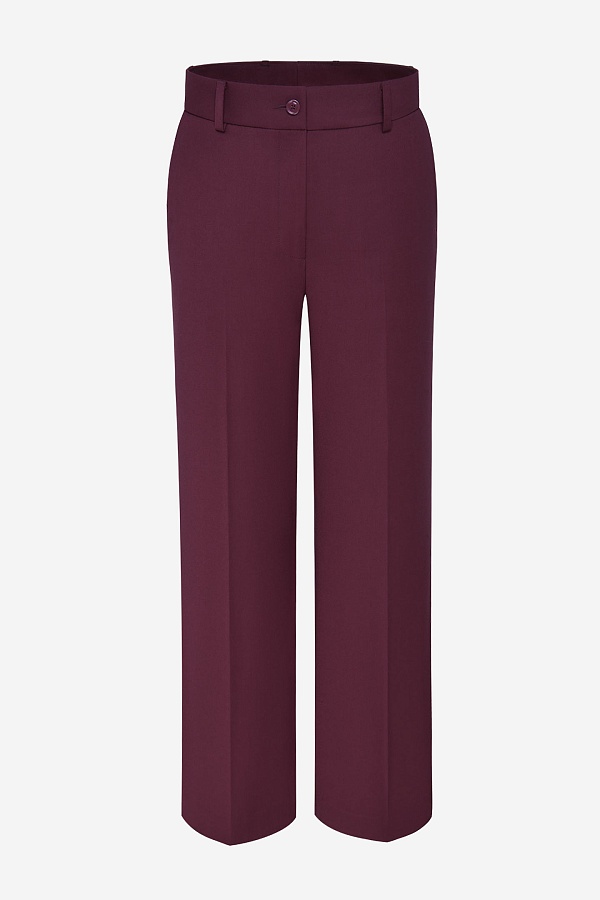Костюмные брюки со стрелками, бордовые