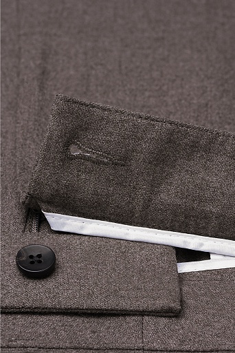 Прямые костюмные брюки с кашемиром, серо-коричневые TYRA