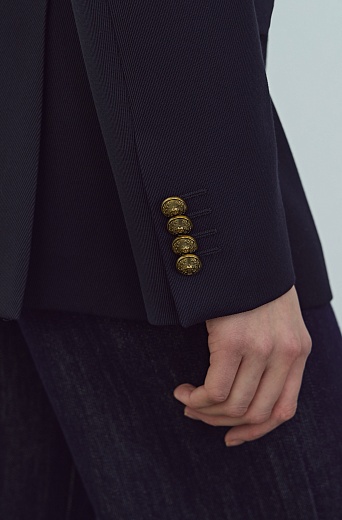 Жакет двубортный, цвет темно-синий LEILA