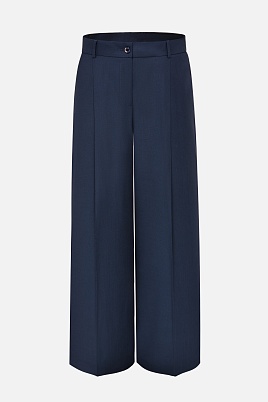 Широкие брюки с отворотами, темно-синие ASHLEY