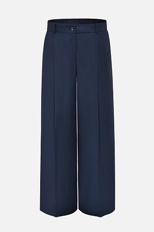 Широкие брюки с отворотами, темно-синие ASHLEY