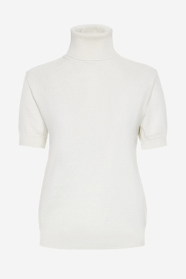 Водолазка с коротким рукавом, молочная