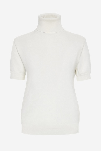 Водолазка с коротким рукавом, молочная