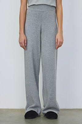 Свободные трикотажные брюки с кашемиром, светло-серые