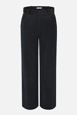 Прямые хлопковые брюки, черные