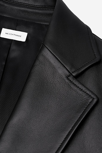 Пиджак из натуральной кожи, черный
