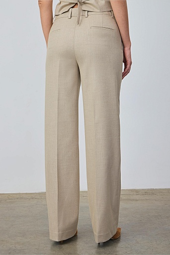 Прямые брюки со стрелками, цвет бежевый меланж MARIA