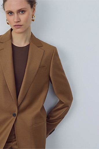 Удлиненный пиджак-оверсайз, карамельный MILA