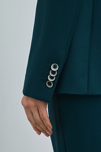 Приталенный пиджак на одной пуговице, цвет морской волны KARLA