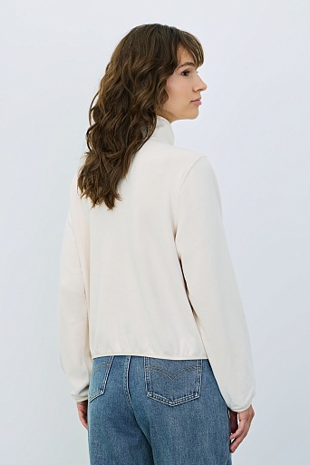 Флисовая олимпийка на кнопках, молочная