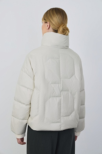Укороченная куртка на молнии, молочная
