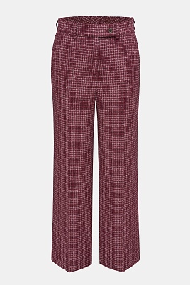 Прямые свободные брюки в белую клетку ELEANOR