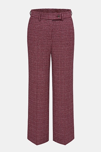 Прямые свободные брюки в белую клетку ELEANOR