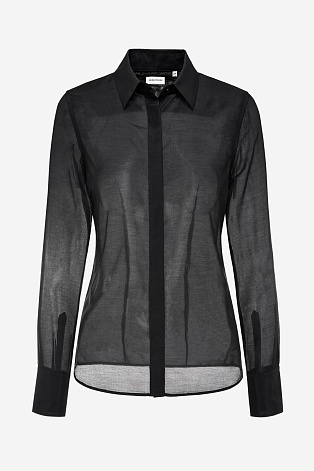 Черная полупрозрачная блузка