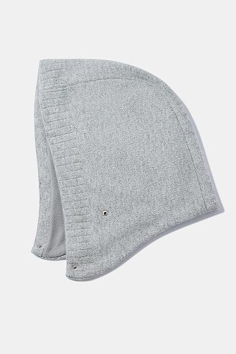 Капор с ангорой, светло-серый