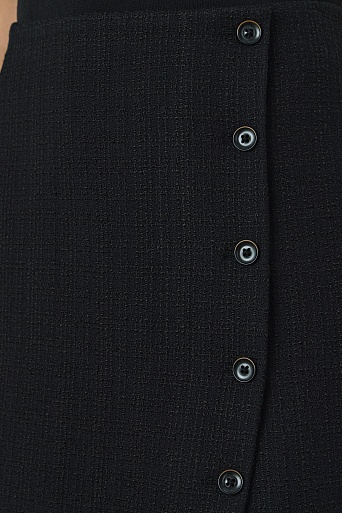 Юбка букле с ассиметричной застежкой, черная ALETTA