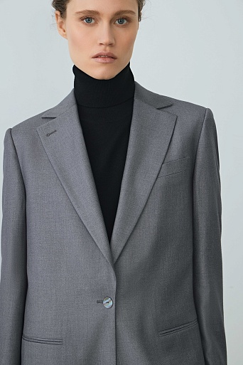 Свободный пиджак на одной пуговице, серый MILA