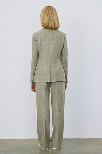 Жакет в елочку на двух пуговицах, фисташковый