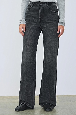 Джинсы клеш, темно-серые