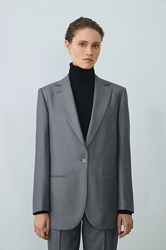 Свободный пиджак на одной пуговице, серый MILA