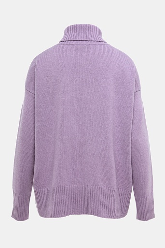 Свитер с декоративными швами с кашемиром, лавандовый