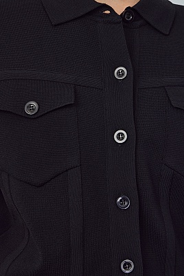 Трикотажный кардиган с коротким рукавом, черный