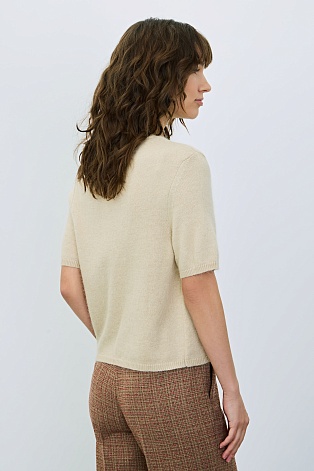 Джемпер с коротким рукавом, песочный