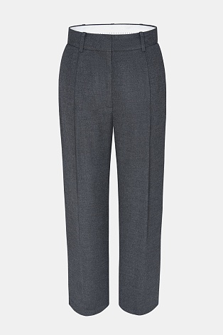 Свободные брюки с защипами, серые