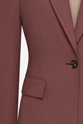 Приталенный жакет на одной пуговице, темно-розовый KARLA
