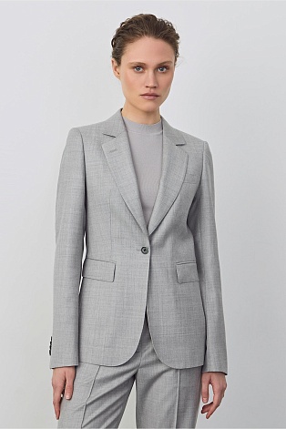 Жакет на одной пуговице, цвет светло-серый K