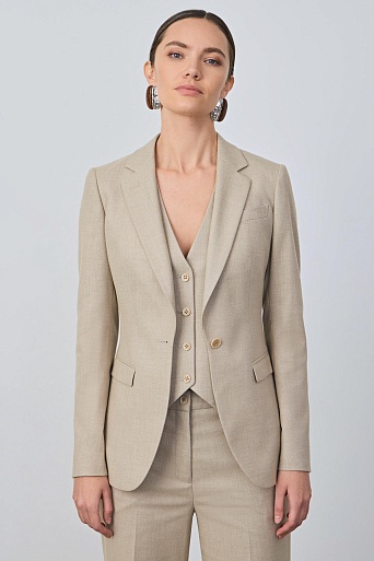 Жакет на одной пуговице, цвет бежевый меланж MIRA
