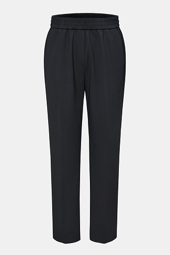 Зауженные брюки из модала на резинке, черные