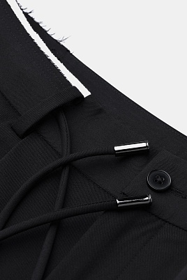 Широкие брюки со шнурком, черные