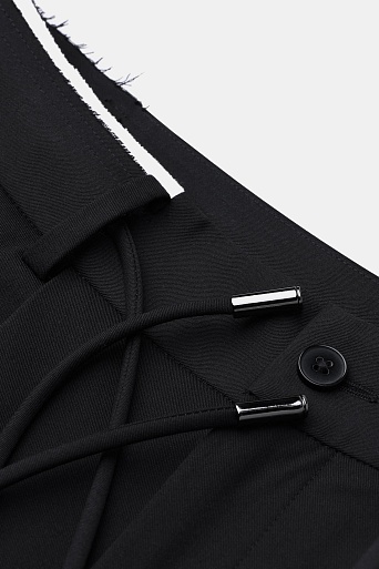 Широкие брюки со шнурком, черные