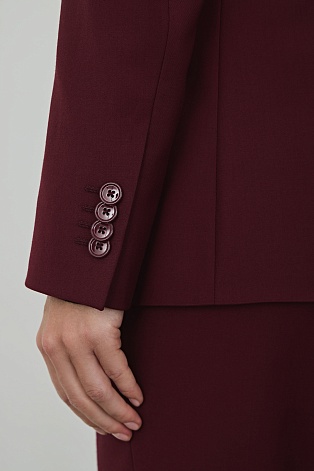 Приталенный жакет, бордовый K