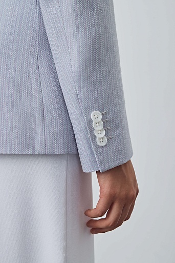 Приталенный жакет со льном, серый с розовым KARLA