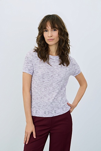 Трикотажная футболка, сиреневый меланж