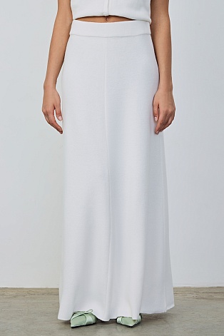 Трикотажная юбка-макси, белая