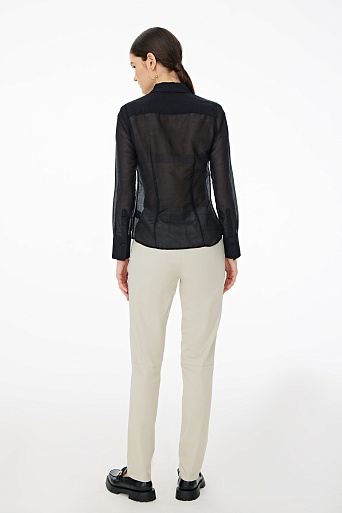 Черная полупрозрачная блузка