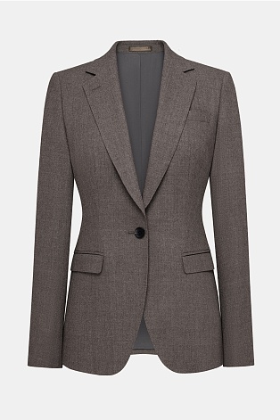Приталенный жакет с кашемиром, серо-коричневый MIRA